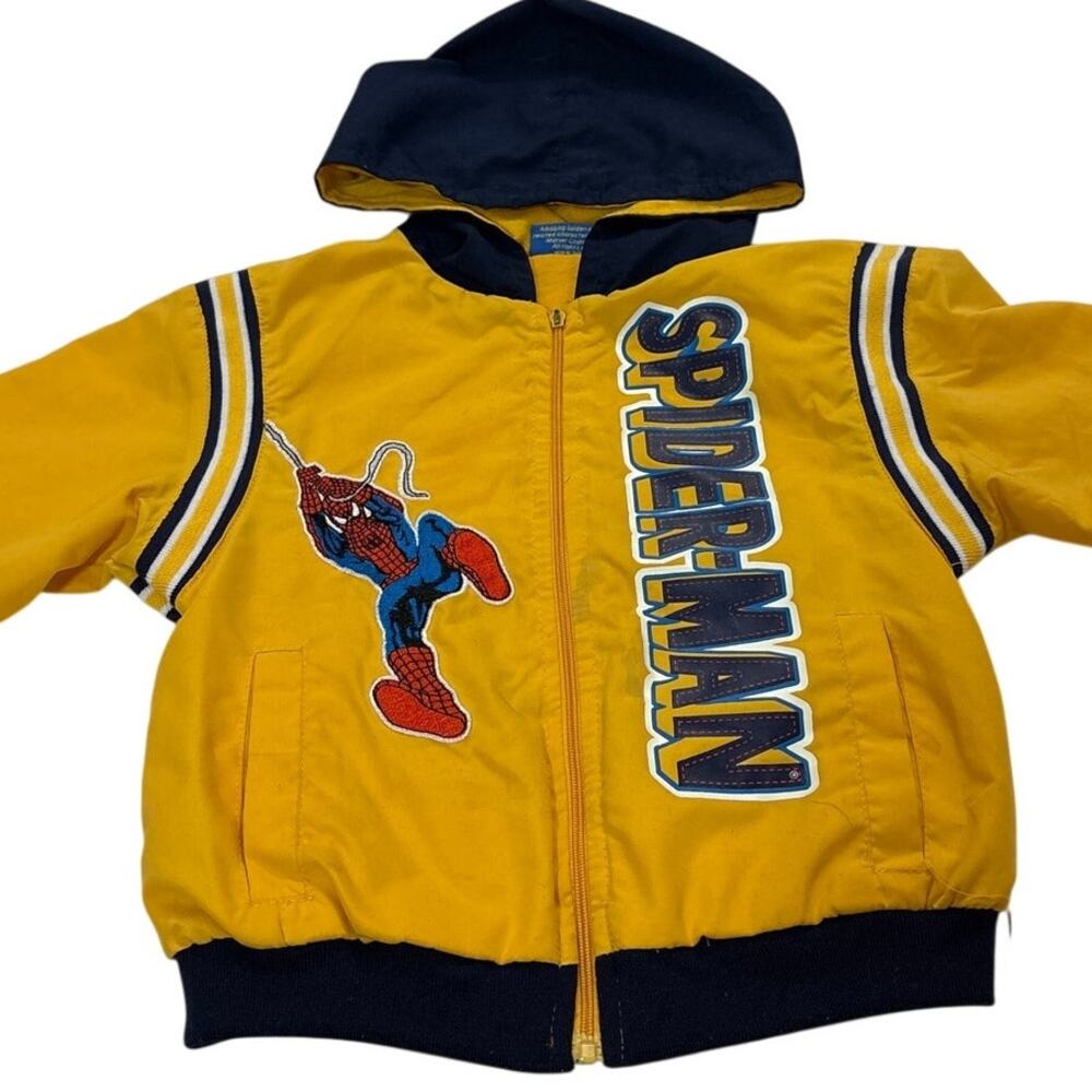 Vintage Y2k 2006 Spiderman Embroidered Character Jacket Zip Up Rain 2T Toddler